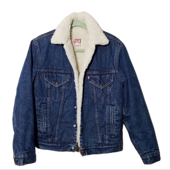 LEVI'S Vintage Sherpa lined trucker jacket USA Made denim jacket size 36R - Picture 1 of 7